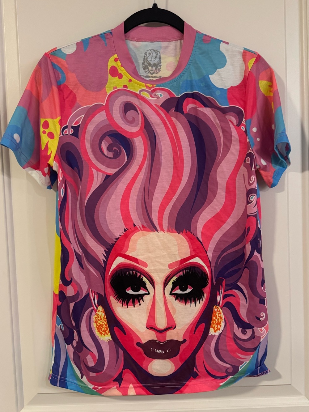 Bianca Del Rio Vibrant Drag Portrait Graphic Tee - Pink & Purple Size XS